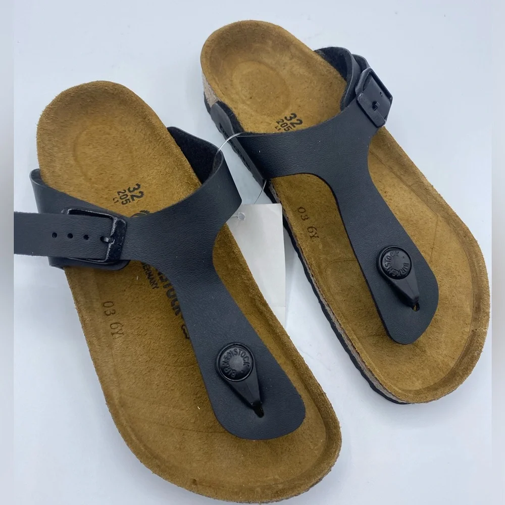 KIDS - Birkenstock‎ Kids Gizeh Black Thong Sandals